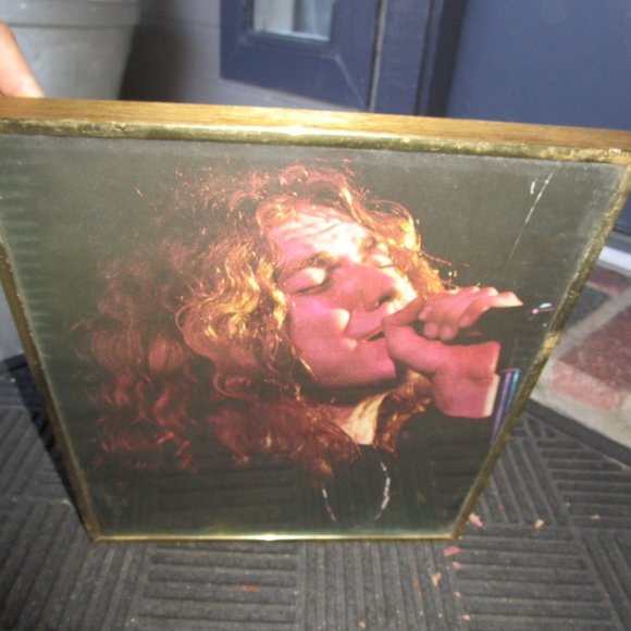 Led Zeppelin Art Vintage Glass Metal Frame Of Robert Plant Of Led Zeppelin Poshmark